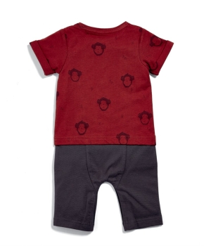 Mamas Papas Monkey Mock Romper - 2