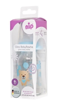 Nip Wide Neck Bottle 125 ml Antikolik Cam Biberon Erkek - 1